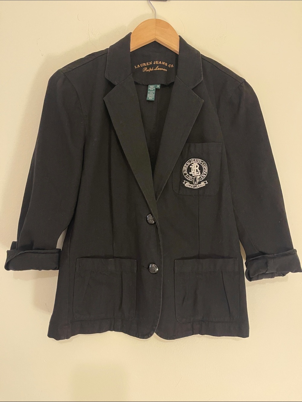 Polo Ralph Lauren Crest Women's Black Blazer Jacket Size M